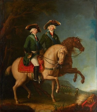 Retrato dos grão-duques Alexander Pavlovich e Constantine Pavlovich, 1795. de Unbekannt