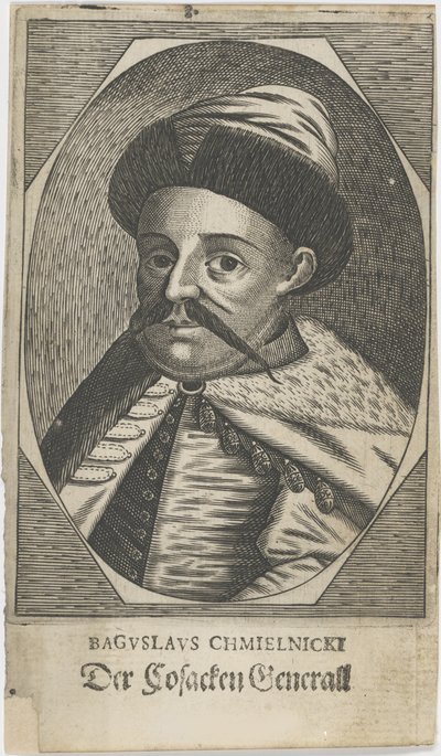 Retrato de Hetman Bohdan Khmelnytsky 1595-1657, após 1650. de Unbekannt