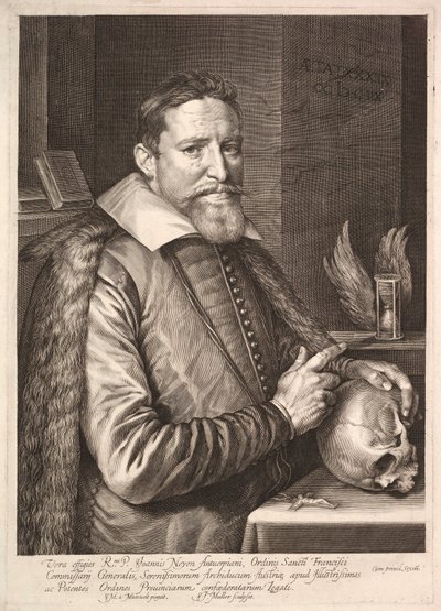 Retrato de Johannes Neyen, General da Ordem dos Frades Franciscanos, Embaixador em Trier, 1608. de Unbekannt