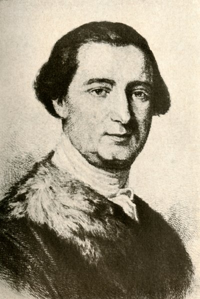 Retrato de John Penn, governador colonial, mostrando casaco com pelos aparados em peles, c1750, 1937. de Unbekannt