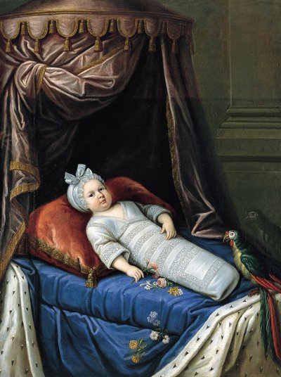 Retrato de Luís XIV 1638-1715 como bebê, ca 1638 de Unbekannt