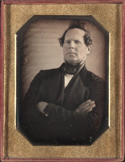 Retrato de homem, inclinando-se longe da câmera, final da década de 1840. de Unbekannt