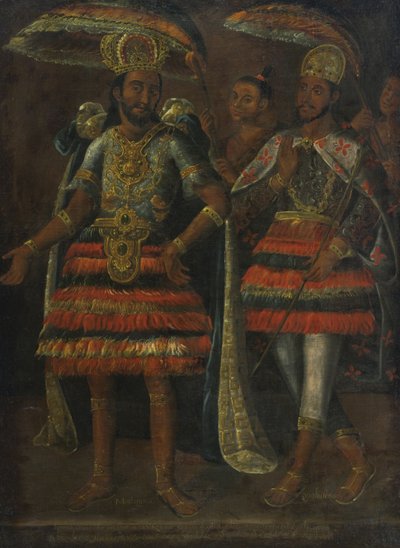 Retrato de Moctezuma e Cuauhtémoc, século XVII de Unbekannt