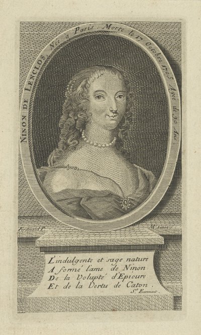 Retrato de Ninon Lenclos 1620-1705, ca 1730. de Unbekannt