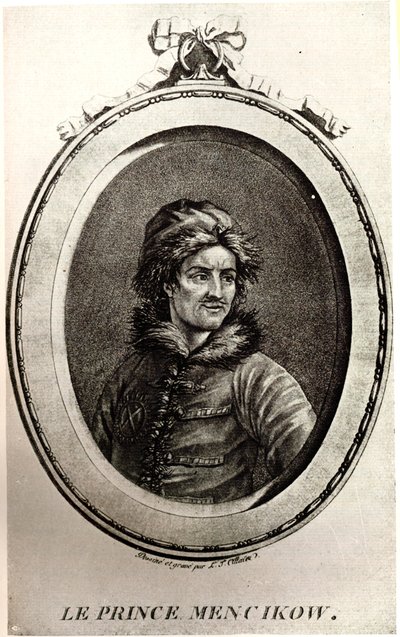 Retrato do príncipe Alexander Danilovich Menshikov 1673-1729 de Unbekannt