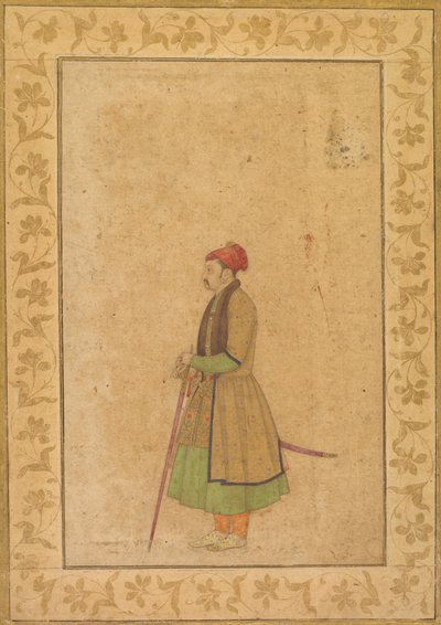 Retrato de Raja Ram Singh de Amber r. 1667-1688 com uma espada Deccan, c. 1680-1685. de Unbekannt