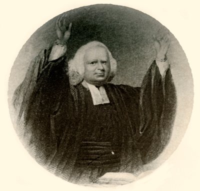 Retrato do Rev. George Whitefield em vestido e peruca usados na Nova Inglaterra, c1750, 1937. de Unbekannt