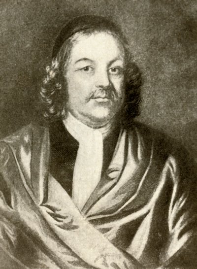 Retrato de Simon Bradstreet, em vestido e boné, c1640, 1937. de Unbekannt