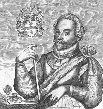 Retrato de Sir Francis Drake. Frontispício de The World Encompassed, 1628 de Unbekannt