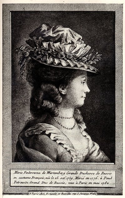 Retrato de Sophie Dorothea de Württemberg, no início do século XIX. de Unbekannt
