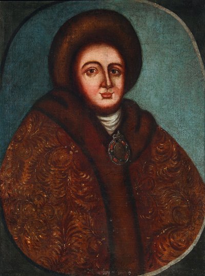 Retrato da czarina Evdokiya Feodorovna Lopukhina 1669-1731, esposa do czar Pedro I da Rússia de Unbekannt