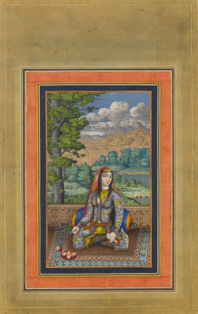 Retrato de uma senhora persa, fólio do álbum Davis, ca. 1736-37. de Unbekannt
