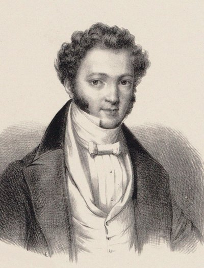 Retrato do pianista e compositor Ignaz Moscheles 1794-1870, de Unbekannt