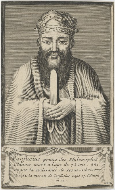 Retrato do pensador chinês e filósofo social Confúcio, entre 1745 e 1755. de Unbekannt