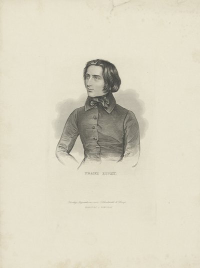 Retrato do compositor Franz Liszt 1811-1886, 1840-1850. de Unbekannt