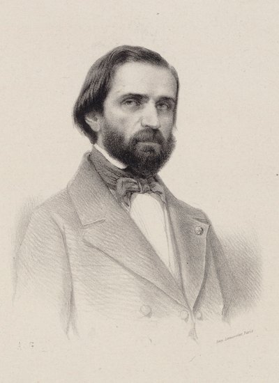 Retrato do compositor Giuseppe Verdi 1813-1901, c. 1850. de Unbekannt