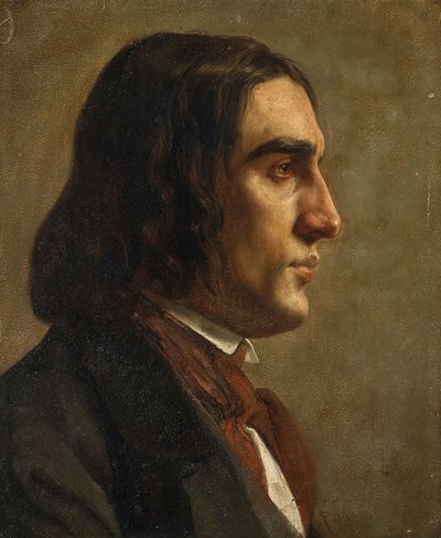 Retrato do compositor Robert Schumann 1810-1856, c. 1840. de Unbekannt