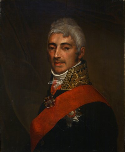 Retrato do poeta Ivan Ivanovich Dmitriev 1760-1837, década de 1810 de Unbekannt