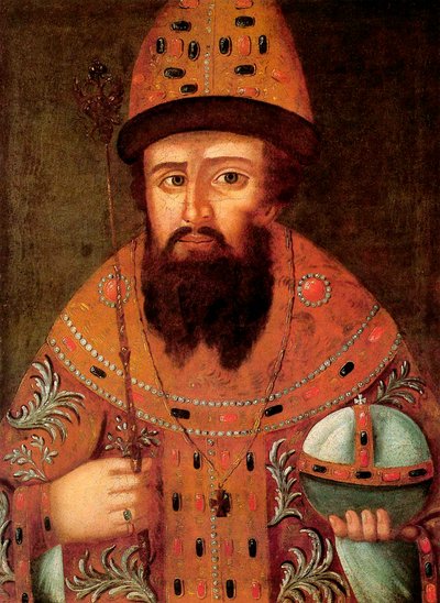 Retrato do czar Michail I Fyodorovich da Rússia", 1596-1645, início do século XVII. de Unbekannt