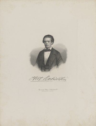 Retrato do compositor Anton Rubinstein 1829-1894, c. 1850 de Unbekannt