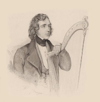 Retrato do harpista e compositor Elias Parish Alvars 1808-1849, 1830. de Unbekannt