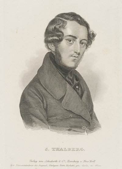 Retrato do pianista e compositor Sigismund Thalberg 1812-1871, c. 1850 de Unbekannt