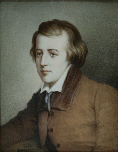Retrato do poeta Heinrich Heine 1797-1856, ca 1825 de Unbekannt