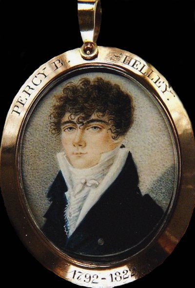 Retrato do poeta Percy Bysshe Shelley 1792-1822, ca 1825 de Unbekannt