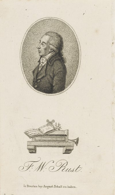 Retrato do violinista e compositor Friedrich Wilhelm Rust 1739-1796, c. 1800. de Unbekannt