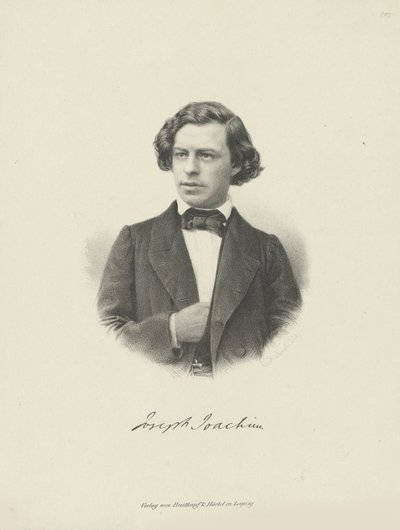 Retrato do violinista e compositor Joseph Joachim 1831-1907, ca 1855. de Unbekannt