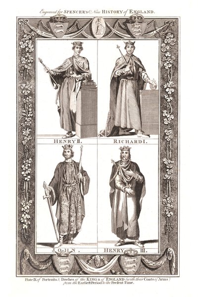 Retratos e vestidos dos reis da Inglaterra com brasões, 1784 de Unbekannt