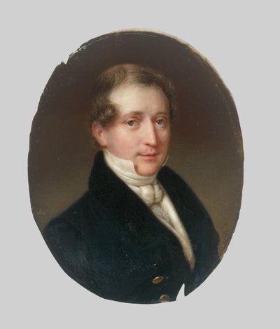 Retrato de homem em fraque azul de Unbekannt
