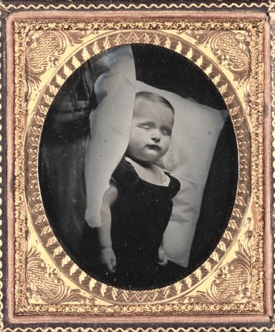 Post-Mortem no travesseiro, vertical, c. 1850 de Unbekannt