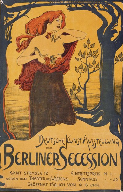 Cartaz para a Exposição da Secessão de Berlim, c. 1900 de Unbekannt