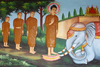 Mosteiro de Rath Preah Prom Promessa Vida do BudaUm elefante selvagem domesticado por Loving-Kindness, Siem Reap, Camboja de Unbekannt