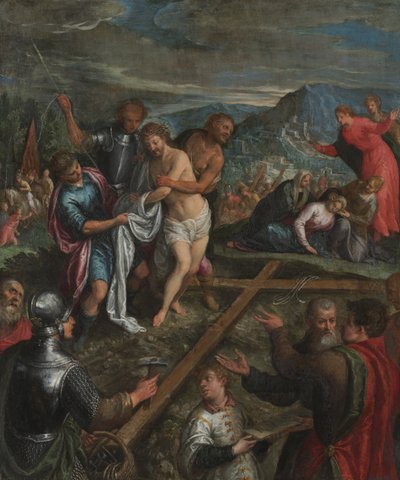 Preparação para a crucificação, início dos anos 1600. de Unbekannt