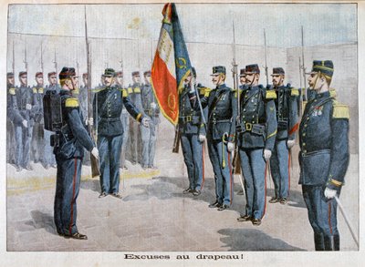 Apresentando desculpas à bandeira, Toulon, França, 1898 de Unbekannt
