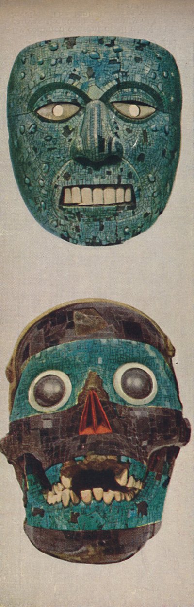 Culturas primitivas em máscaras rituais e festivais - Quetzalcoatl e Tezcatlipocaa, c1935 de Unbekannt