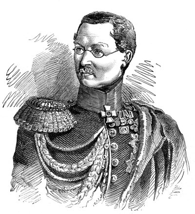 Príncipe Gortschakoff, general em chefe das forças russas nos principados do Danúbio, 1853 de Unbekannt