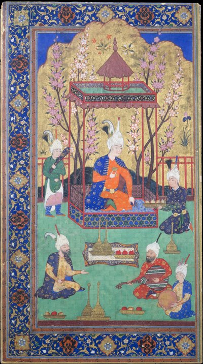 Príncipe em um pátio de jardim, 1525-30. de Unbekannt