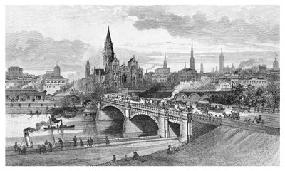 Princes Bridge, Melbourne, Victoria, Austrália, 1886 de Unbekannt