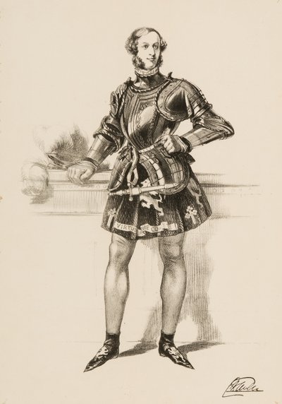 Impressão de William 2º Conde de Craven em trajes usados no Torneio Eglinton de 1839. de Unbekannt