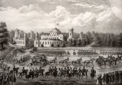 Procissão do czar Nicolau I na Catedral da Dormição do Palácio Petrovsky durante sua coroação em 1825, 1826 de Unbekannt