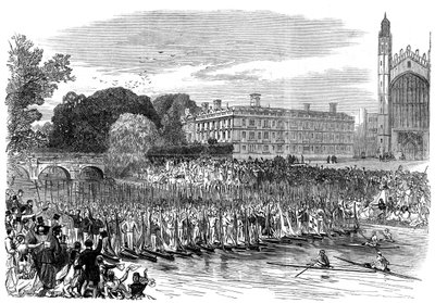 Procissão de barcos em Cambridge, 1870 de Unbekannt
