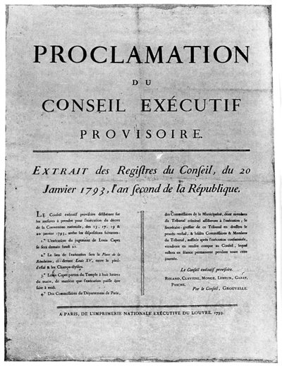 Proclamação da ordem de execução de Luís XVI da França, 1793 1894 de Unbekannt