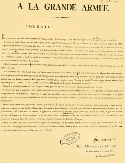 Proclamação ao exército, 13 de outubro de 1805, 1921. de Unbekannt