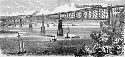 Ponte proposta através do Hudson em Poughkeepsie, 1883 de Unbekannt