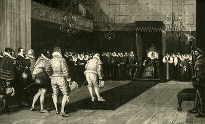 Rainha Elizabeth Recebendo os Embaixadores Franceses após o Massacre de São Bartolomeu, 1890. de Unbekannt