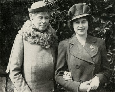 Rainha Maria com a princesa Elizabeth, abril de 1944, 1951. de Unbekannt