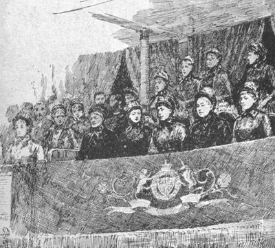 Rainha Victoria no desempenho de ... Mors et Vita no Albert Hall, 1886, 1901. de Unbekannt